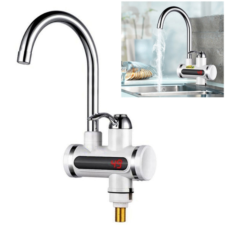 Máy nước nóng bếp 220V không bình chứa, vòi nước nóng điện tử có hiển thị nhiệt độ, nước từ dưới lên, nước từ bên hông