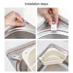 Giá để rau củ nhà bếp, giá để chậu rửa, giá để ráo nước, giá treo hình tam giác, khay treo không cần khoan