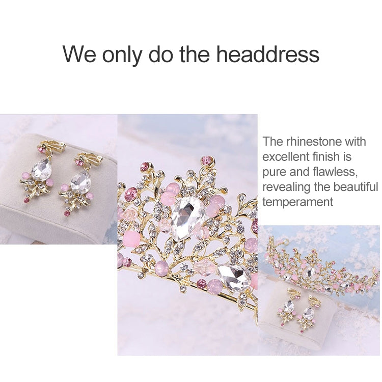 Luxury Pink Gold Pearl Bridal Crowns Handmade Tiara Bride Headband Crystal Wedding Diadem Queen Crown Wedding Hair Accessories, Pearl Crown Pink, Pearl Crown Gold, Pearl Crown White