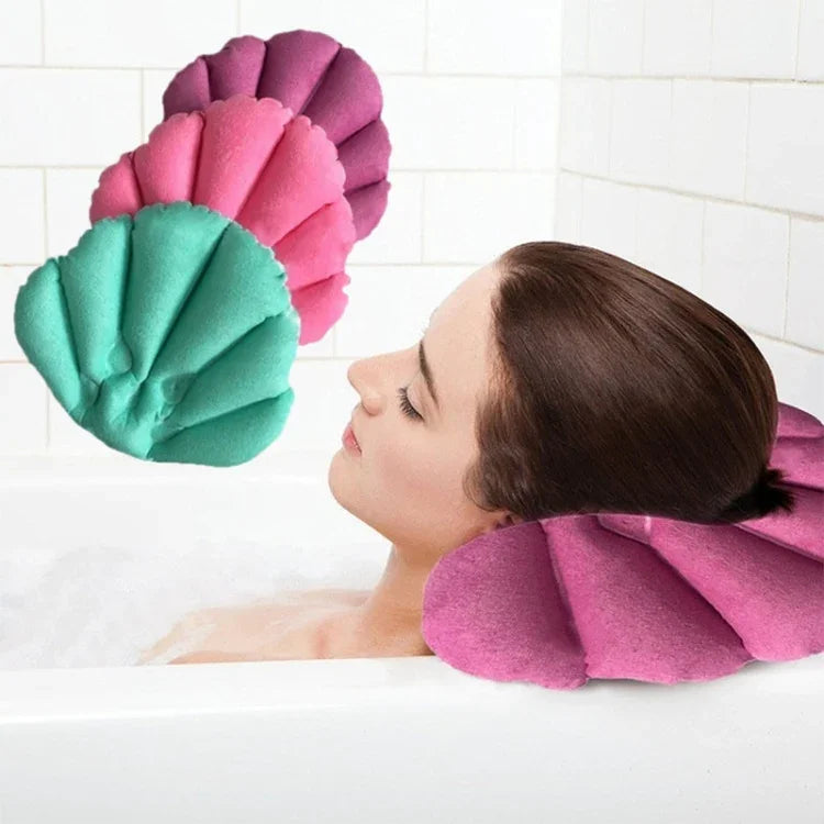 Gối bồn tắm mềm hình vỏ sò, thoải mái cho spa tại nhà, đệm bồn tắm bơm hơi, giao màu ngẫu nhiên, đệm bồn tắm bơm hơi spa