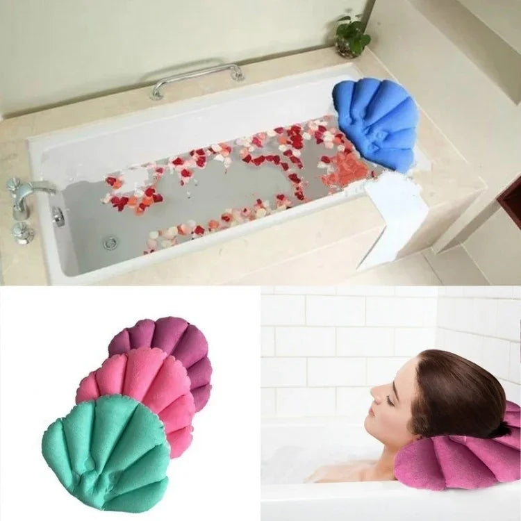 Gối bồn tắm mềm hình vỏ sò, thoải mái cho spa tại nhà, đệm bồn tắm bơm hơi, giao màu ngẫu nhiên, đệm bồn tắm bơm hơi spa
