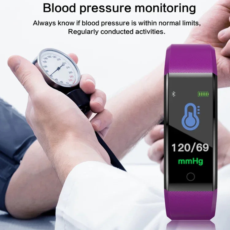 Vòng tay thông minh ID115 Plus theo dõi thể dục đo nhịp tim huyết áp đo bước chân sức khỏe chạy bộ cho IOS Android, ID115 Plus Đen, ID115 Plus Tím, ID115 Plus Xanh dương, ID115 Plus Đỏ, ID115 Plus Xanh đậm