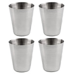 Bộ cốc mini 4 trong 1 bằng thép không gỉ ngoài trời, cốc da di động cho đi bộ, cắm trại, du lịch, 30ML