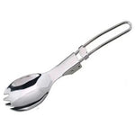 2 chiếc dao dĩa inox gấp dùng cho cắm trại ngoài trời, bộ đồ ăn dã ngoại