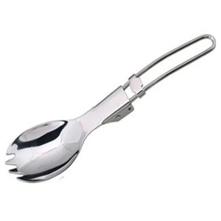 2 chiếc dao dĩa inox gấp dùng cho cắm trại ngoài trời, bộ đồ ăn dã ngoại