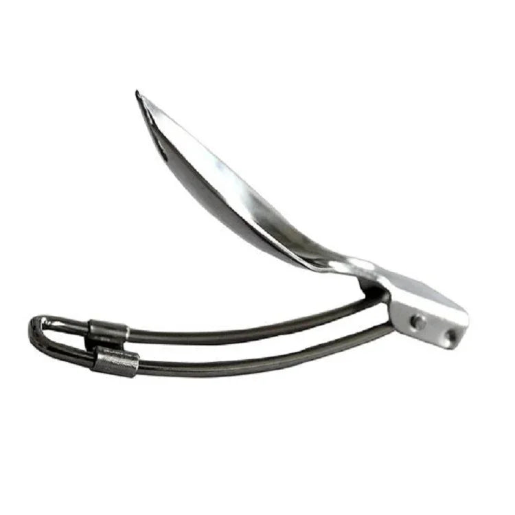 2 chiếc dao dĩa inox gấp dùng cho cắm trại ngoài trời, bộ đồ ăn dã ngoại