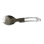 2 chiếc dao dĩa inox gấp dùng cho cắm trại ngoài trời, bộ đồ ăn dã ngoại