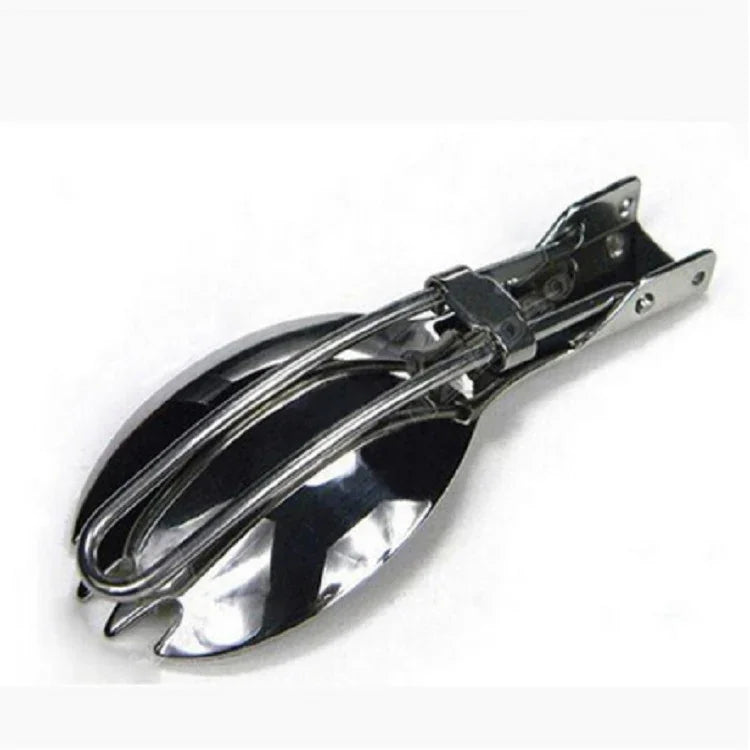 2 chiếc dao dĩa inox gấp dùng cho cắm trại ngoài trời, bộ đồ ăn dã ngoại