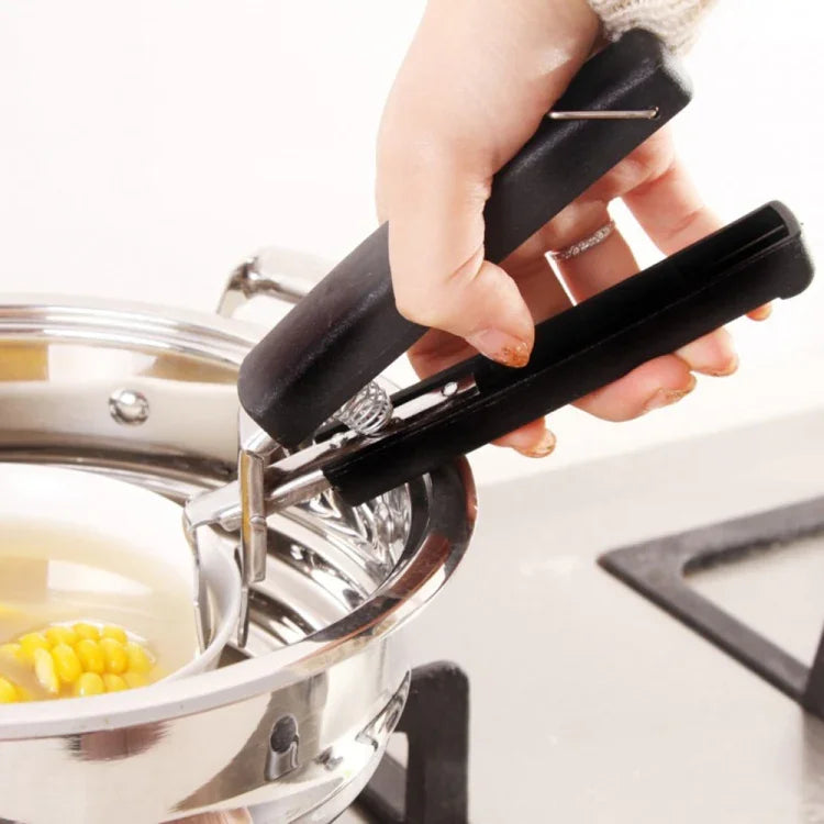 Kẹp tay cầm nồi chảo chống nóng chống bỏng cho cắm trại dã ngoại, kẹp gắp bát màu đen