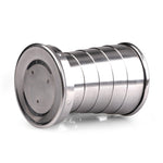 Cốc gấp cắm trại bằng thép không gỉ, cốc du lịch ngoài trời, cốc đi bộ cắm trại di động, cốc gấp, S 60ML, L 250ML