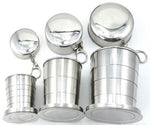Cốc gấp cắm trại bằng thép không gỉ, cốc du lịch ngoài trời, cốc đi bộ cắm trại di động, cốc gấp, S 60ML, L 250ML