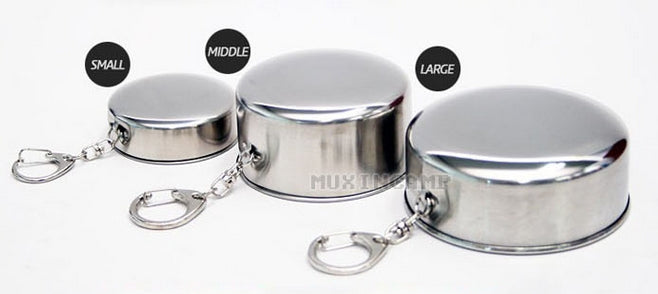 Cốc gấp cắm trại bằng thép không gỉ, cốc du lịch ngoài trời, cốc đi bộ cắm trại di động, cốc gấp, S 60ML, L 250ML