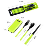 Bộ dao dĩa gấp 3 trong 1 bằng ABS gồm dĩa, đũa, hộp đựng, bộ dụng cụ ăn ngoài trời cắm trại đi bộ du lịch