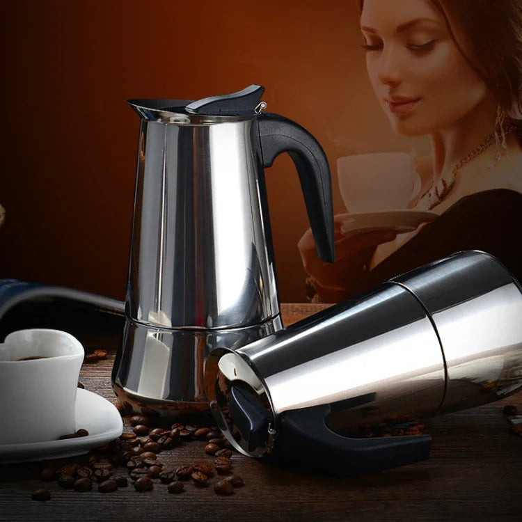 Ấm Pha Cà Phê Moka Bằng Thép Không Gỉ Có Bộ Lọc
