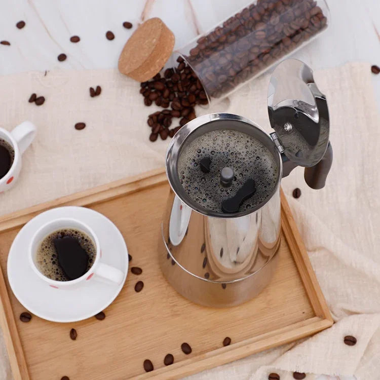 Ấm Pha Cà Phê Moka Bằng Thép Không Gỉ Có Bộ Lọc