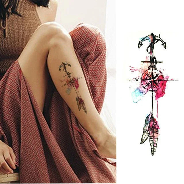 2 miếng dán xăm tạm thời chống nước cánh tay nhỏ