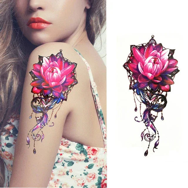 2 miếng dán xăm tạm thời chống nước cánh tay nhỏ