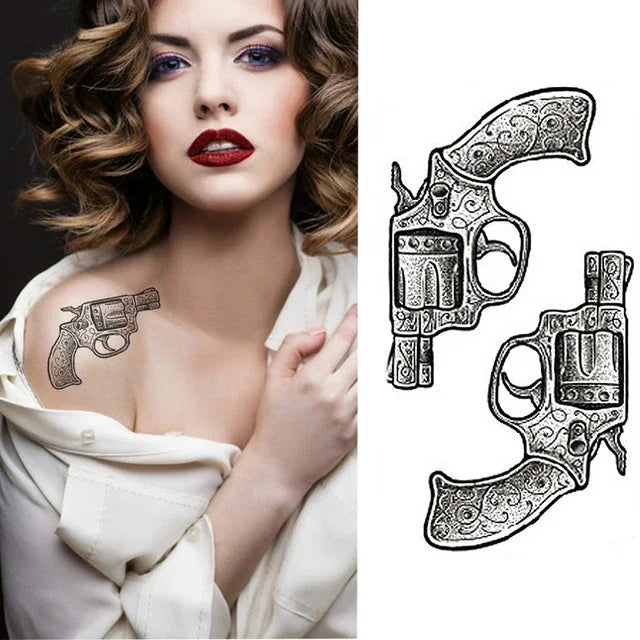 2 miếng dán xăm tạm thời chống nước cánh tay nhỏ