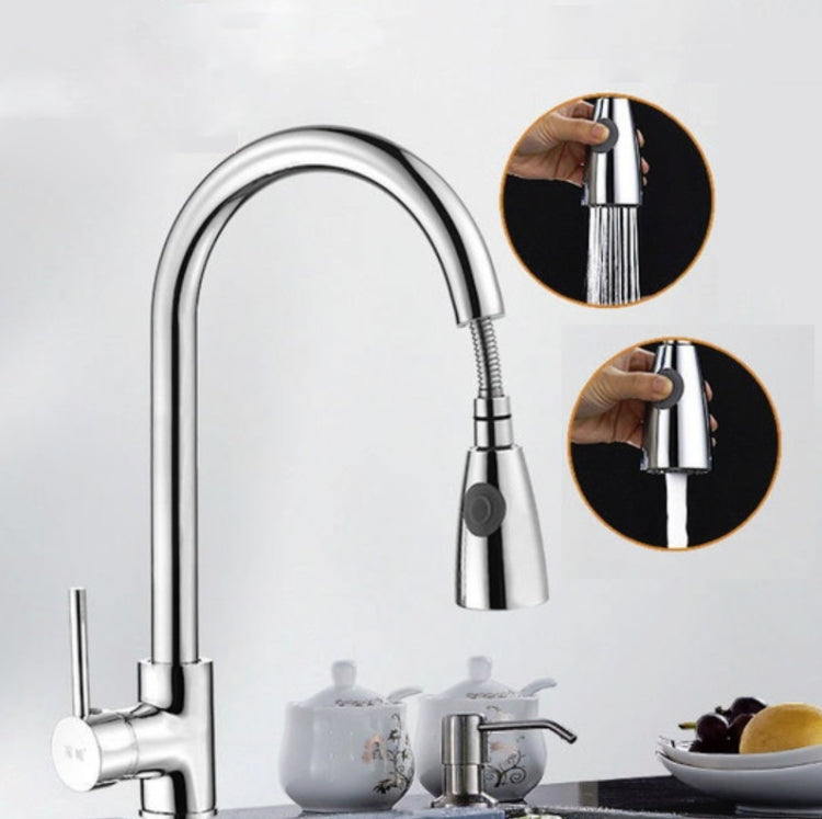 Vòi Rút Nhà Bếp Nóng Lạnh Thép Không Gỉ 304 Có Thể Kéo Ra Xoay Được, Đồng Mạ Điện, Thép Không Gỉ Màu Đen, Mạ 304, Mạ Đồng + Chặn Nước