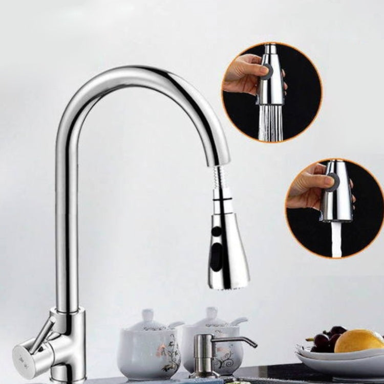 Vòi Rút Nhà Bếp Nóng Lạnh Thép Không Gỉ 304 Có Thể Kéo Ra Xoay Được, Đồng Mạ Điện, Thép Không Gỉ Màu Đen, Mạ 304, Mạ Đồng + Chặn Nước