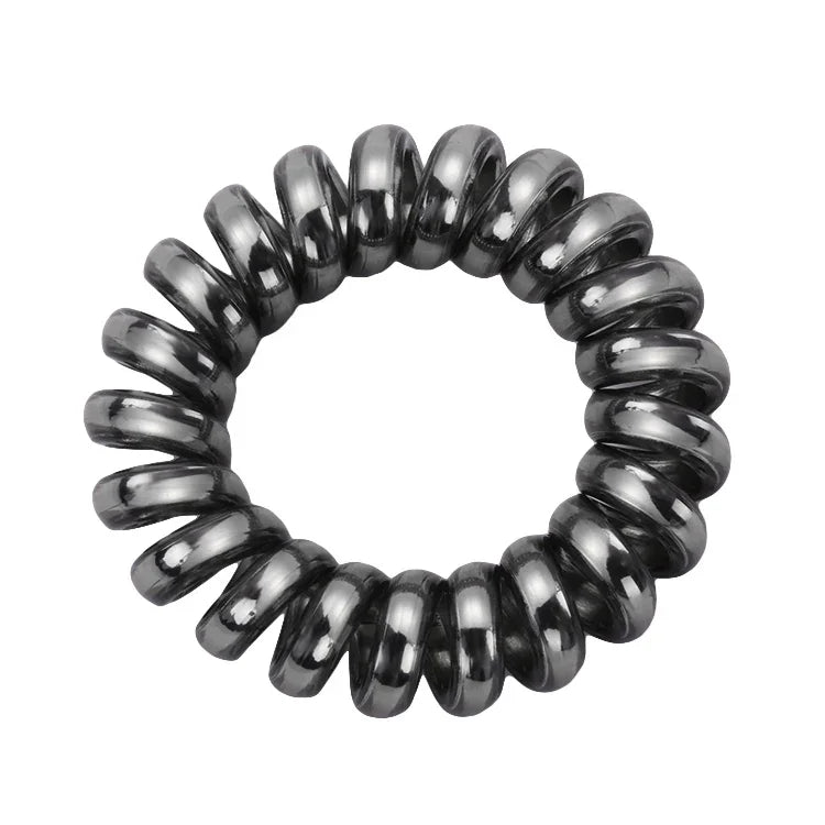 Bộ 10 Chiếc Dây Buộc Tóc Co Giãn Nhiều Màu Hình Xoắn Ốc Dây Buộc Tóc Đuôi Ngựa Dây Cao Su Dây Tóc Dây Điện Thoại Phụ Kiện Tóc