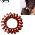 Bộ 10 Chiếc Dây Buộc Tóc Co Giãn Nhiều Màu Hình Xoắn Ốc Dây Buộc Tóc Đuôi Ngựa Dây Cao Su Dây Tóc Dây Điện Thoại Phụ Kiện Tóc