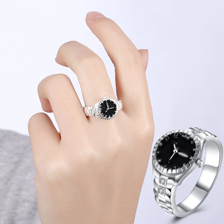 Nhẫn đồng hồ thạch anh mặt kim cương sáng tạo, 6, 7, 8