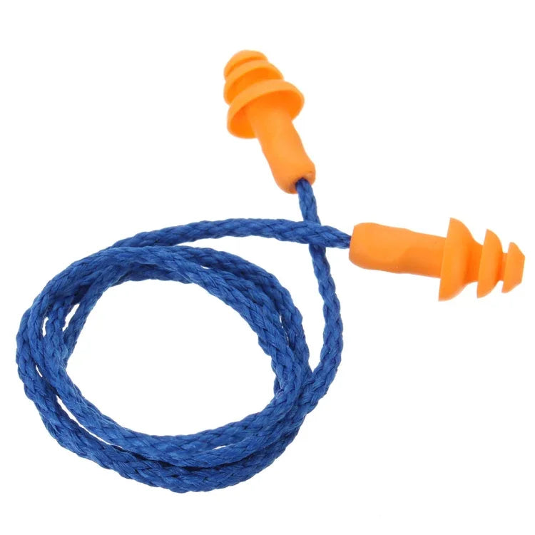 10 cái nút bịt tai mềm bằng silicone có dây, bảo vệ tai tái sử dụng, giảm tiếng ồn