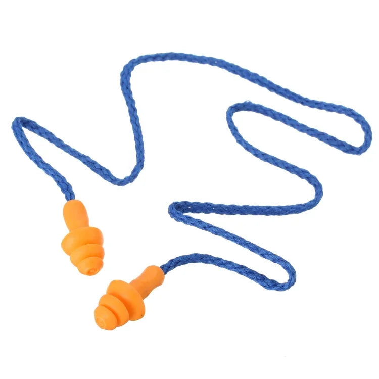 10 cái nút bịt tai mềm bằng silicone có dây, bảo vệ tai tái sử dụng, giảm tiếng ồn