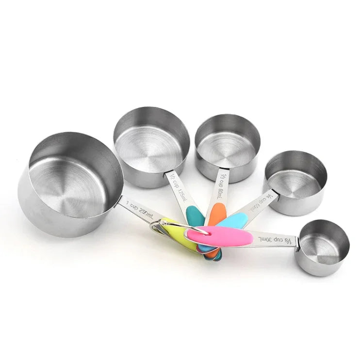 Bộ Thìa Đong Bằng Thép Không Gỉ Dùng Cho Cà Phê, Nướng Bánh, Dụng Cụ Nhà Bếp, Bộ Đong 5 Trong 1, Thìa Đong 5 Trong 1, Bộ Đong 5 Trong 1 (Màu), Thìa Đong 5 Trong 1 (Màu)