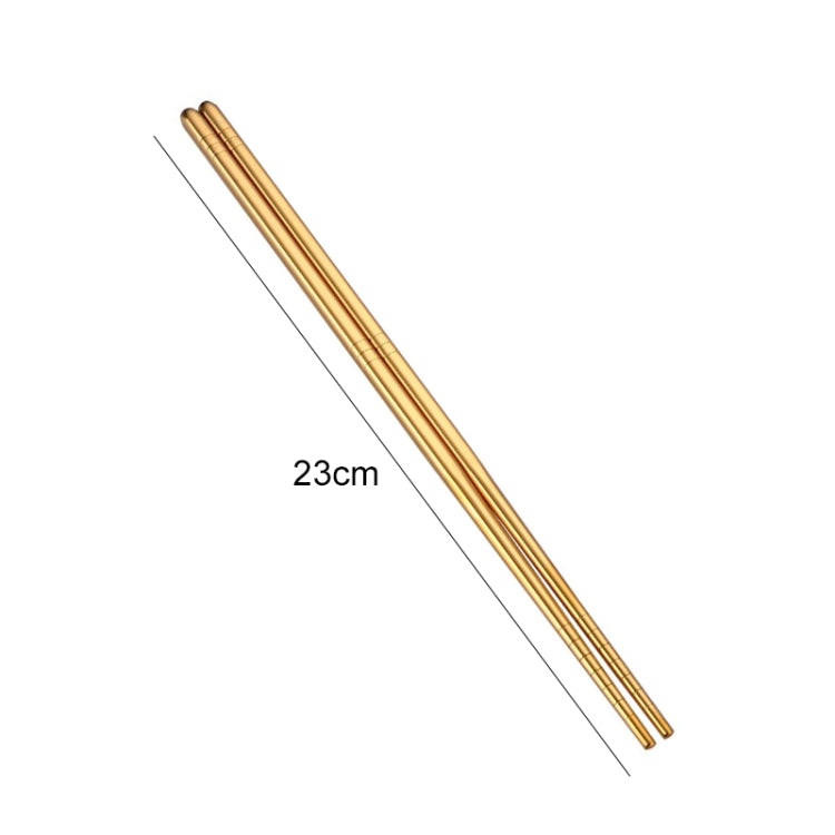 1 Đôi Đũa Kim Loại Màu Sắc Thép Không Gỉ Dùng Lại Dụng Cụ Ăn, Chiều Dài: 23cm