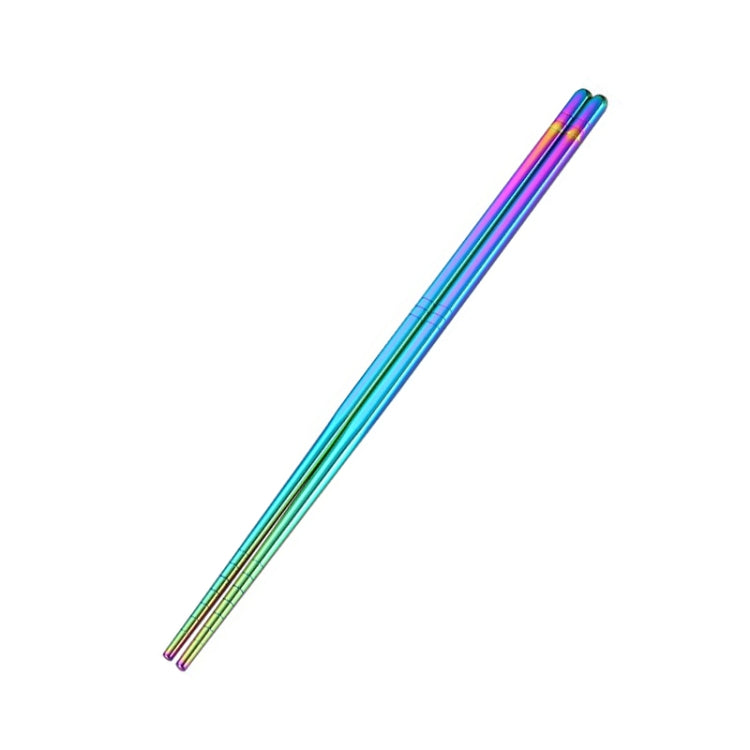 1 Đôi Đũa Kim Loại Màu Sắc Thép Không Gỉ Dùng Lại Dụng Cụ Ăn, Chiều Dài: 23cm
