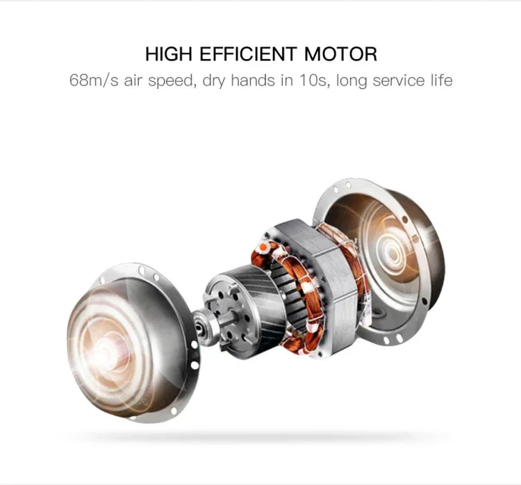 Máy sấy tay cảm biến tự động thép không gỉ 304 Luồng khí tốc độ cao cho gia đình khách sạn sân bay