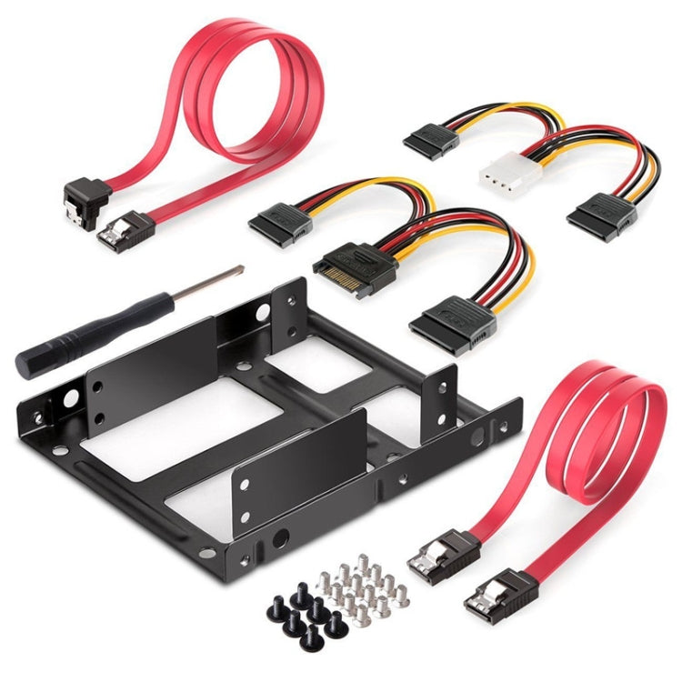 Bộ chuyển đổi giá đỡ kim loại cho ổ cứng ngoài 2.5 inch sang 3.5 inch kèm cáp dữ liệu và nguồn SATA cùng ốc vít