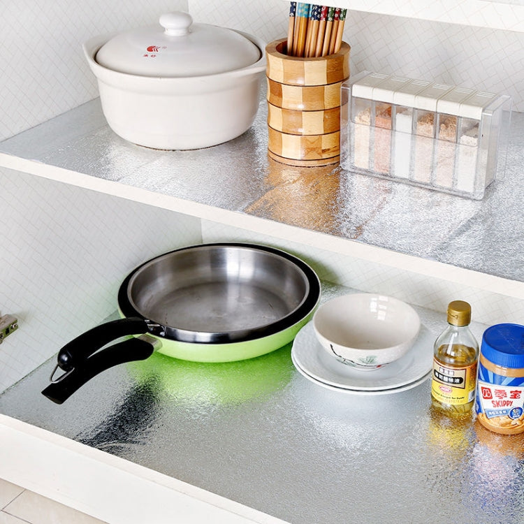 Miếng Dán Tường Bếp Chống Dầu Mỡ Bằng Giấy Nhôm Chống Bẩn Chịu Nhiệt Tự Dính Có Thể Cắt Được, 40cmx5m, 40cmx5m Có Thể Cắt, 60cmx5m, 60cmx5m Có Thể Cắt