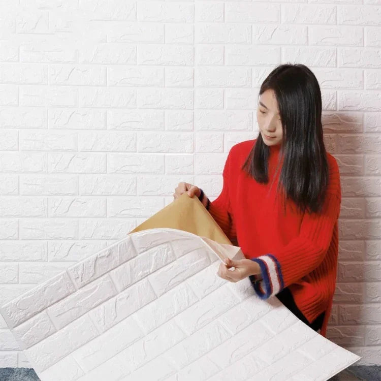 2 Cái Giấy Dán Tường Gạch Nền TV Chống Thấm Tự Dính 3D Decal Tường Phòng Khách Tranh Tường Phòng Ngủ Trang Trí, 70cm x 77cm