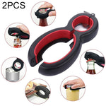 Bộ 2 dụng cụ mở nắp chai đa năng 6 trong 1, mở nắp chai rượu bia, mở nắp lọ, móng vuốt mở nắp chai