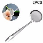 Bộ 2 rổ lọc lưới thép không gỉ dùng trong bếp, lọc dầu và cặn rau, kích thước: 19x7.3x6.2cm, 19x7.3x6.2cm