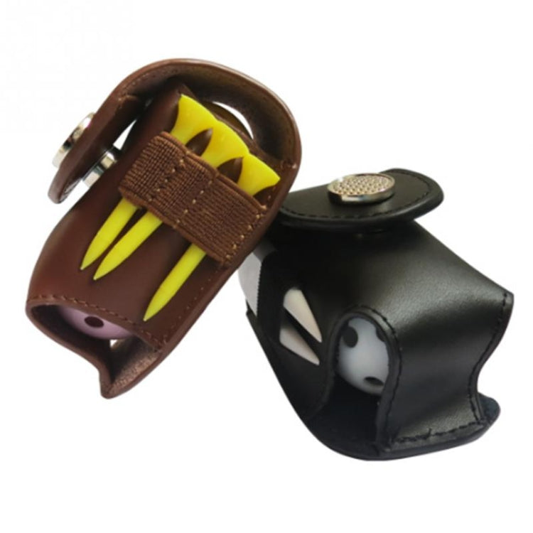 Túi đeo hông đựng bóng golf di động bằng da, túi đựng tee golf thể thao, giá đỡ bóng golf màu đen, giá đỡ bóng golf màu nâu