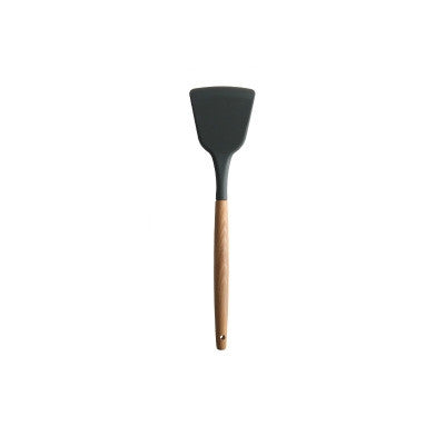 Muỗng xẻng silicone cán gỗ chịu nhiệt, muỗng canh chống dính, dụng cụ nấu ăn đặc biệt, xẻng chiên, xẻng lọc, muỗng canh tròn, muỗng rổ, muỗng canh lớn, muỗng múc, xẻng spatula, cọ quét dầu