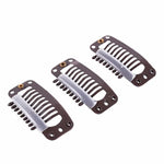 20 cái kẹp nối tóc kim loại 32mm 9 răng có lưng silicone