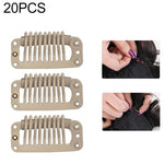 20 cái kẹp nối tóc kim loại 32mm 9 răng có lưng silicone