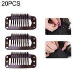 20 cái kẹp nối tóc kim loại 32mm 9 răng có lưng silicone