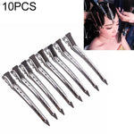 10 chiếc kẹp tóc bằng thép không gỉ, kẹp tóc hình mỏ vịt, kẹp tóc kim loại lỗ đơn lớn