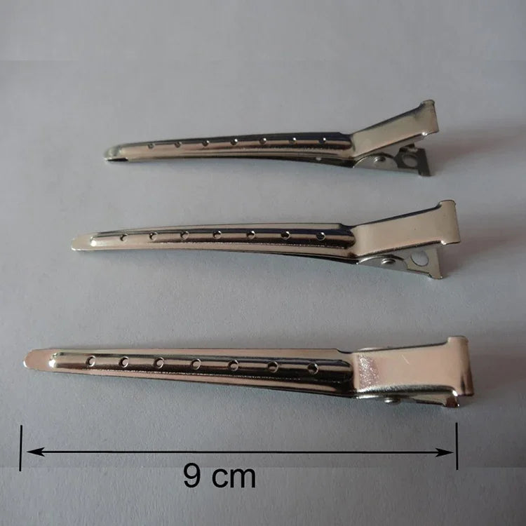 10 chiếc kẹp tóc bằng thép không gỉ, kẹp tóc hình mỏ vịt, kẹp tóc kim loại lỗ đơn lớn