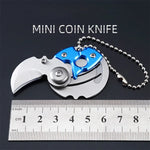 Dao Gấp Mini Di Động Lưỡi Dao Nhỏ Gọn Ngoài Trời Quân Đội Sinh Tồn Móc Khóa Đa Năng Tự Vệ