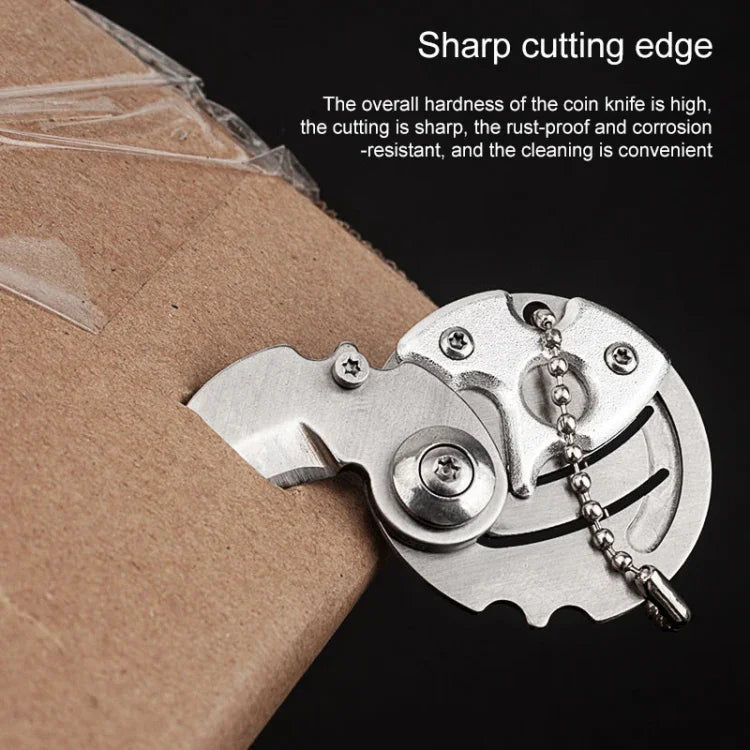 Dao Gấp Mini Di Động Lưỡi Dao Nhỏ Gọn Ngoài Trời Quân Đội Sinh Tồn Móc Khóa Đa Năng Tự Vệ