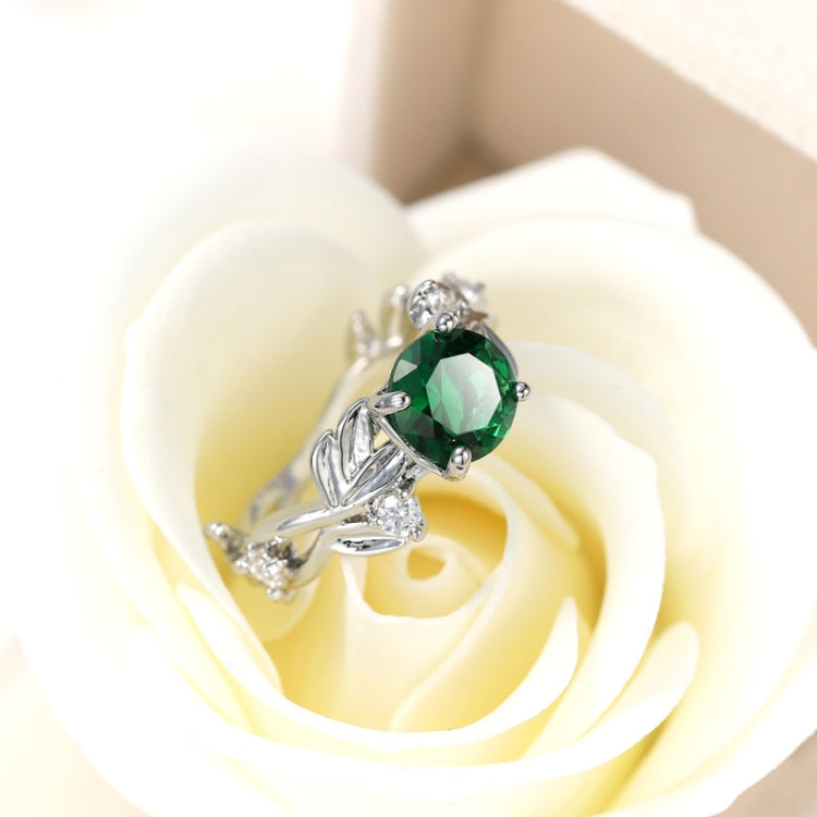 Crystal Vine Leaf Design Engagement Ring Fashion For Women Jewelry, 6, 8
