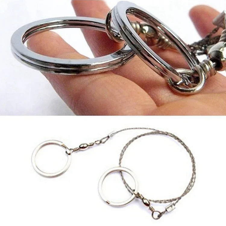 Cưa tay dây thép không gỉ di động ngoài trời sinh tồn tự vệ, cưa tay (Bạc)