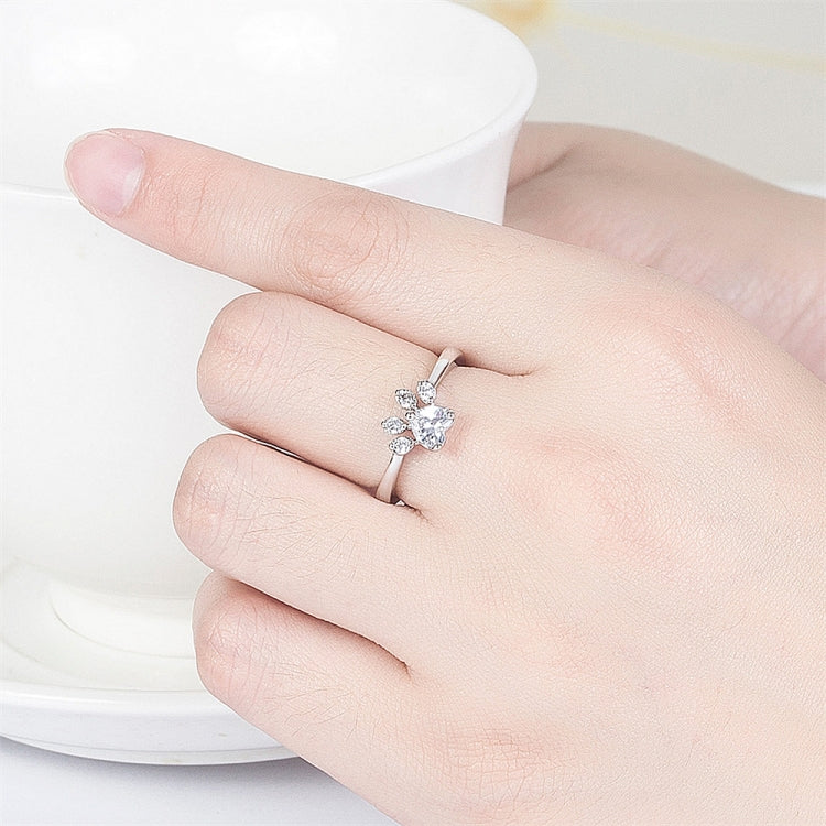 Nhẫn nữ pha lê hình móng vuốt mèo dễ thương có thể điều chỉnh